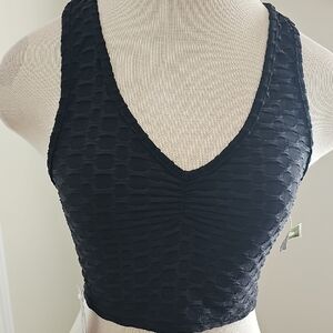 Black‎ Textured Crop Bra By XJBOOST. NWT. size S/M